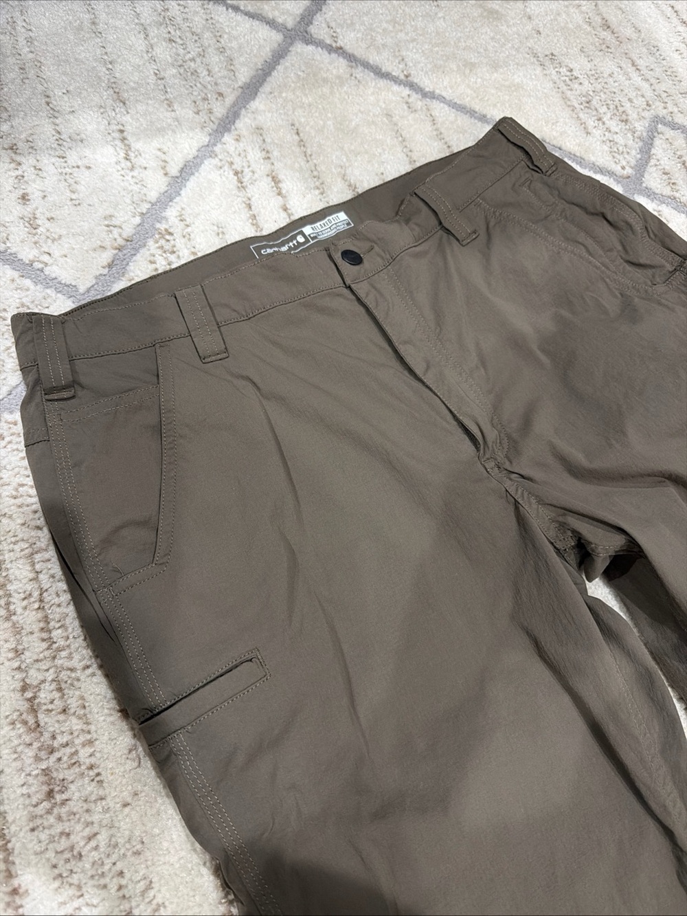 Carhartt Force Pants Mens 36x32 Brown Relaxed Fit Ripstop 5 Pocket Work BN4750-M